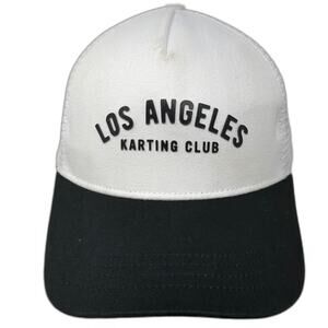 K1 Speed Trucker Hat White Black One Size Los Angeles Karting Club Mesh Snapback